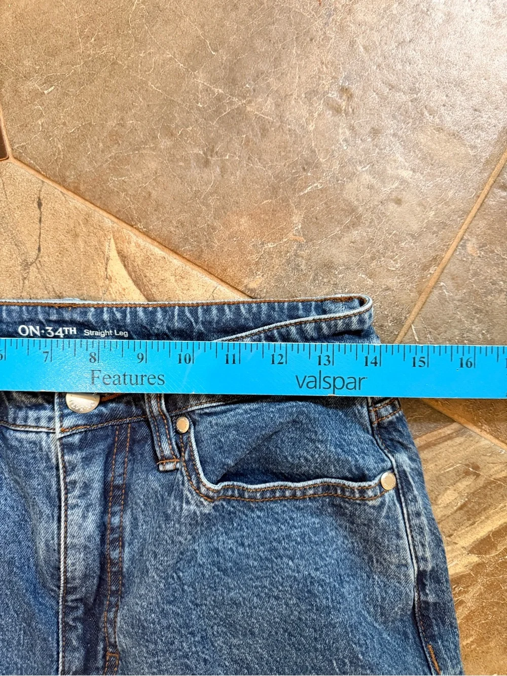 On 34th Straight Leg Jeans Women’s 8 Short High Rise Front Seam Cuffed Hem